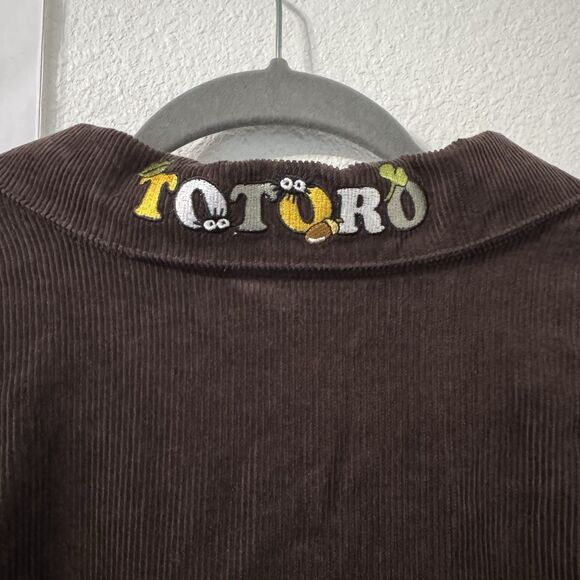 Studio Ghibli My Neighbor‎ Totoro Forest Embroidered Overshirt 5X Brown Anime - Picture 4 of 6